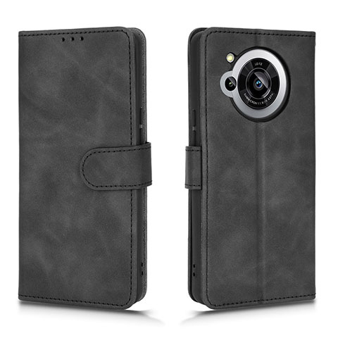 Coque Portefeuille Livre Cuir Etui Clapet L01Z pour Sharp Aquos R7 Noir