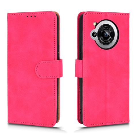 Coque Portefeuille Livre Cuir Etui Clapet L01Z pour Sharp Aquos R7 Rose Rouge