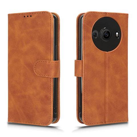 Coque Portefeuille Livre Cuir Etui Clapet L01Z pour Sharp Aquos R8s Pro Marron