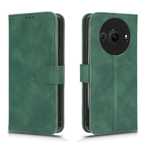 Coque Portefeuille Livre Cuir Etui Clapet L01Z pour Sharp Aquos R8s Pro Vert