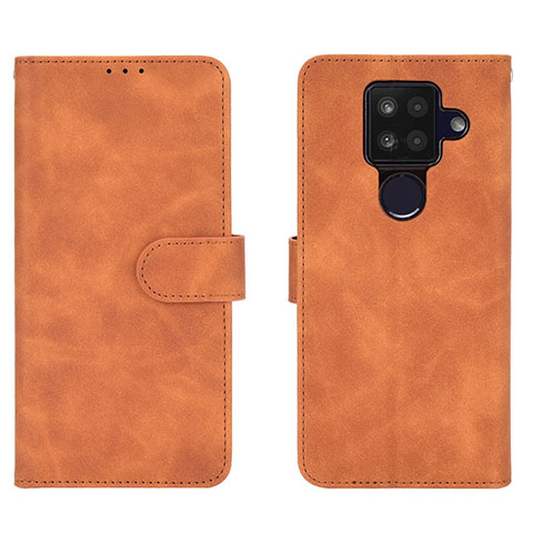 Coque Portefeuille Livre Cuir Etui Clapet L01Z pour Sharp Aquos Sense4 Plus Marron