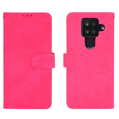 Coque Portefeuille Livre Cuir Etui Clapet L01Z pour Sharp Aquos Sense4 Plus Rose Rouge