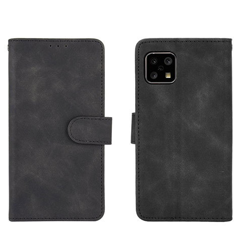 Coque Portefeuille Livre Cuir Etui Clapet L01Z pour Sharp Aquos Sense5G Noir