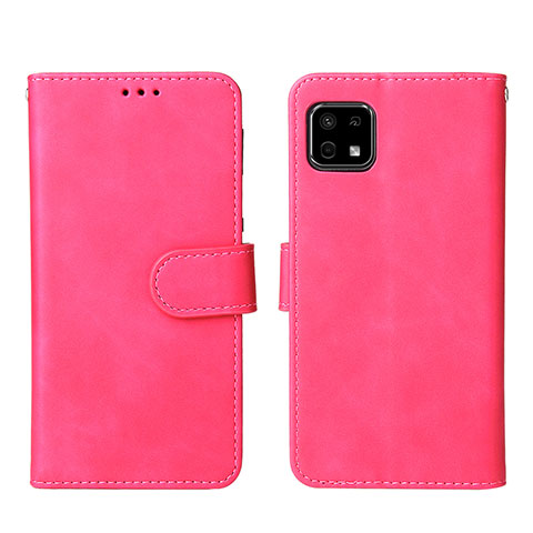 Coque Portefeuille Livre Cuir Etui Clapet L01Z pour Sharp Aquos Sense6 Rose Rouge