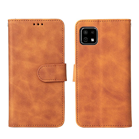 Coque Portefeuille Livre Cuir Etui Clapet L01Z pour Sharp Aquos Sense6s Marron