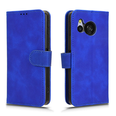 Coque Portefeuille Livre Cuir Etui Clapet L01Z pour Sharp Aquos Sense8 Bleu