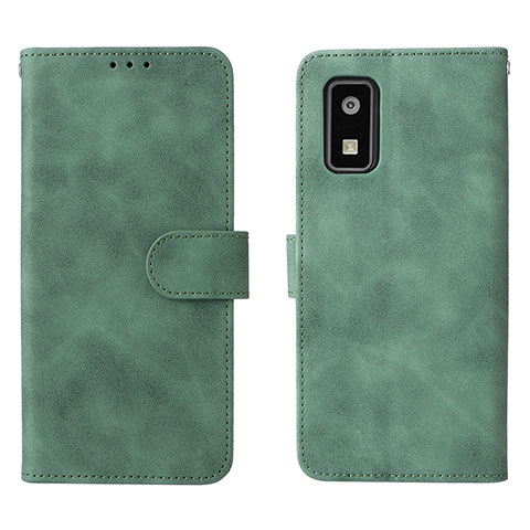 Coque Portefeuille Livre Cuir Etui Clapet L01Z pour Sharp Aquos wish2 Vert