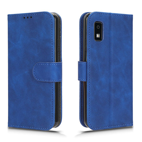 Coque Portefeuille Livre Cuir Etui Clapet L01Z pour Sharp Aquos wish3 Bleu