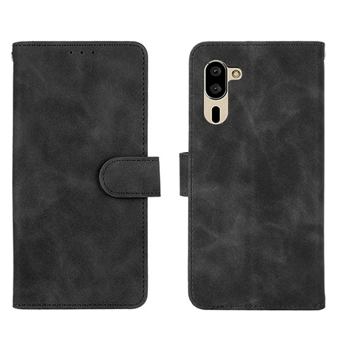 Coque Portefeuille Livre Cuir Etui Clapet L01Z pour Sharp Simple Sumaho 5 Noir