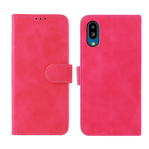 Coque Portefeuille Livre Cuir Etui Clapet L01Z pour Sharp Simple Sumaho 6 Rose Rouge