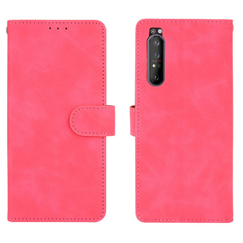 Coque Portefeuille Livre Cuir Etui Clapet L01Z pour Sony Xperia 1 II Rose Rouge