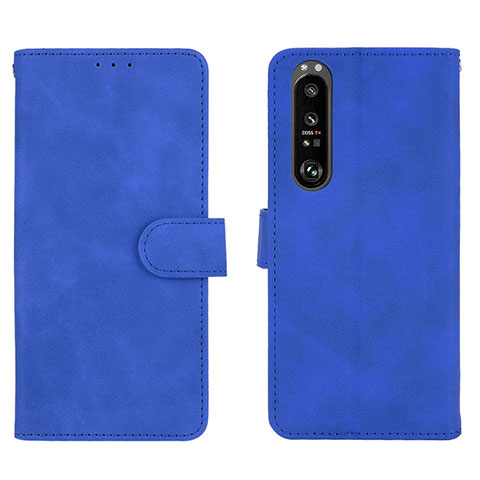 Coque Portefeuille Livre Cuir Etui Clapet L01Z pour Sony Xperia 1 III Bleu