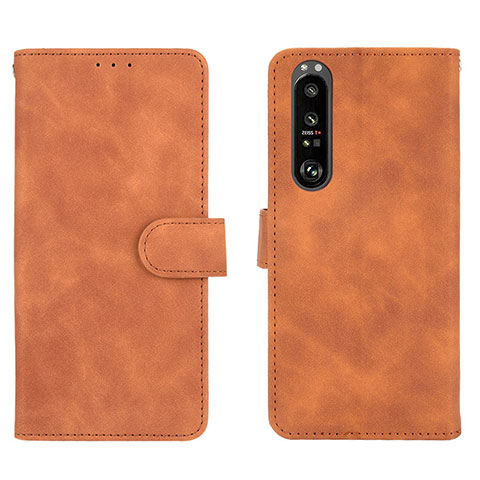 Coque Portefeuille Livre Cuir Etui Clapet L01Z pour Sony Xperia 1 III Marron