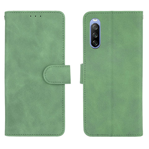 Coque Portefeuille Livre Cuir Etui Clapet L01Z pour Sony Xperia 10 III Lite Vert