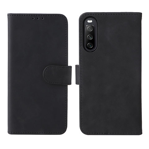 Coque Portefeuille Livre Cuir Etui Clapet L01Z pour Sony Xperia 10 IV SOG07 Noir