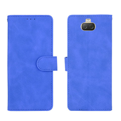 Coque Portefeuille Livre Cuir Etui Clapet L01Z pour Sony Xperia 10 Plus Bleu