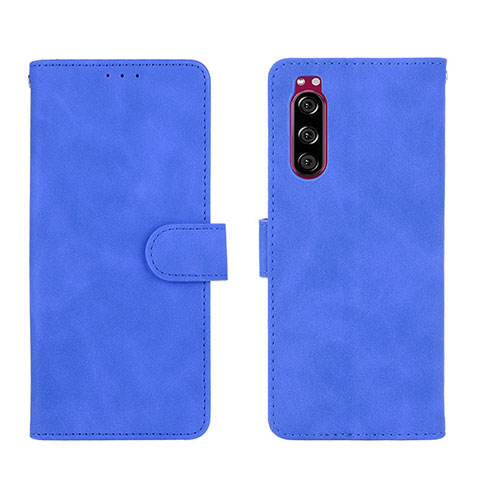 Coque Portefeuille Livre Cuir Etui Clapet L01Z pour Sony Xperia 5 II Bleu