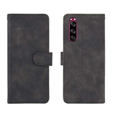 Coque Portefeuille Livre Cuir Etui Clapet L01Z pour Sony Xperia 5 II Noir