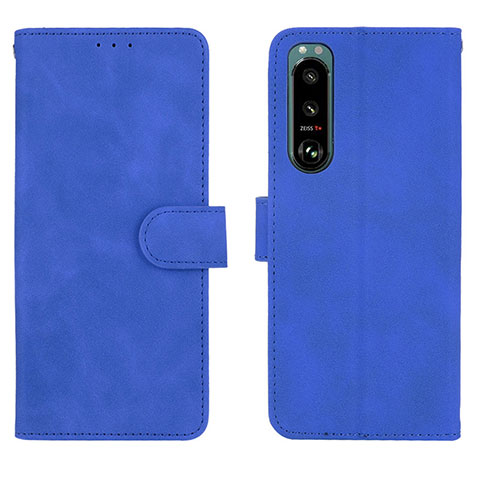 Coque Portefeuille Livre Cuir Etui Clapet L01Z pour Sony Xperia 5 III Bleu