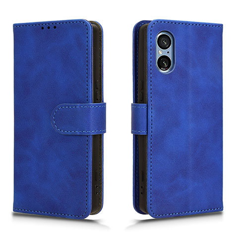 Coque Portefeuille Livre Cuir Etui Clapet L01Z pour Sony Xperia 5 V Bleu