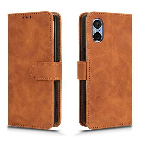 Coque Portefeuille Livre Cuir Etui Clapet L01Z pour Sony Xperia 5 V Marron