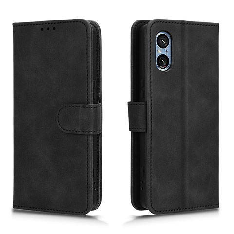 Coque Portefeuille Livre Cuir Etui Clapet L01Z pour Sony Xperia 5 V Noir