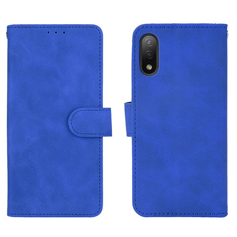 Coque Portefeuille Livre Cuir Etui Clapet L01Z pour Sony Xperia Ace II SO-41B Bleu