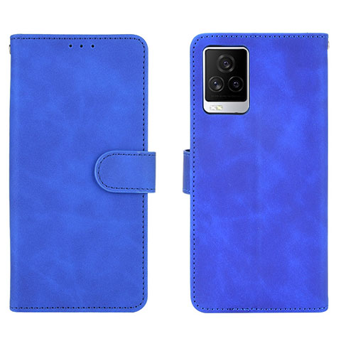 Coque Portefeuille Livre Cuir Etui Clapet L01Z pour Vivo iQOO 7 5G Bleu