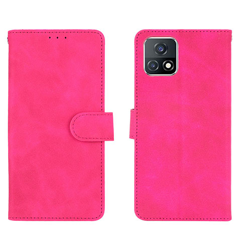 Coque Portefeuille Livre Cuir Etui Clapet L01Z pour Vivo iQOO U3 5G Rose Rouge