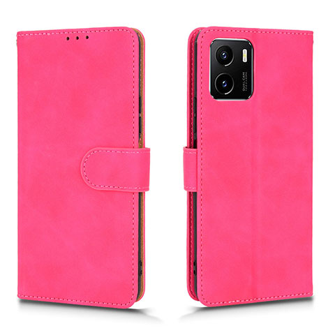 Coque Portefeuille Livre Cuir Etui Clapet L01Z pour Vivo iQOO U5x Rose Rouge