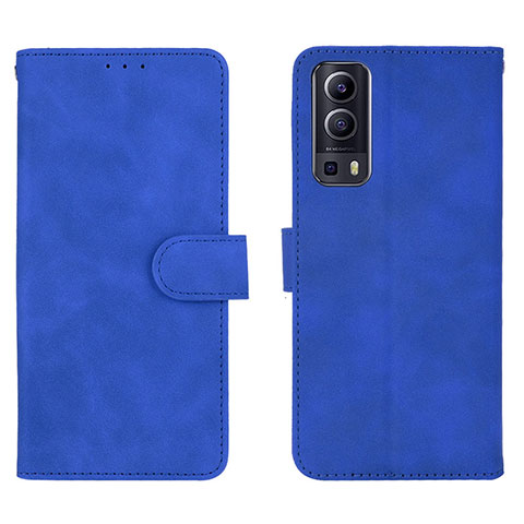 Coque Portefeuille Livre Cuir Etui Clapet L01Z pour Vivo iQOO Z3 5G Bleu