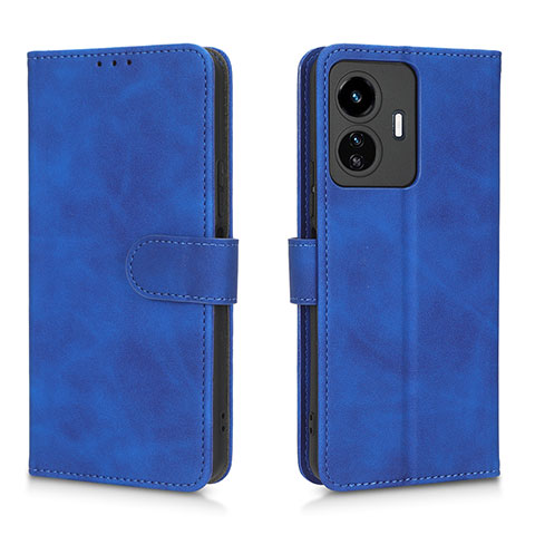 Coque Portefeuille Livre Cuir Etui Clapet L01Z pour Vivo iQOO Z6 Lite 5G Bleu