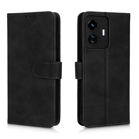 Coque Portefeuille Livre Cuir Etui Clapet L01Z pour Vivo iQOO Z6 Lite 5G Noir