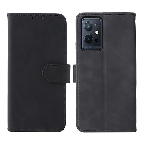 Coque Portefeuille Livre Cuir Etui Clapet L01Z pour Vivo T1 5G India Noir