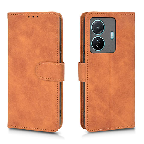 Coque Portefeuille Livre Cuir Etui Clapet L01Z pour Vivo T1 5G Marron