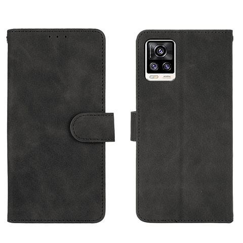 Coque Portefeuille Livre Cuir Etui Clapet L01Z pour Vivo V20 (2021) Noir