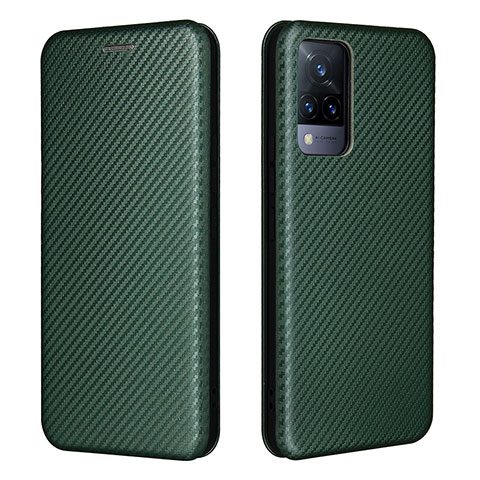 Coque Portefeuille Livre Cuir Etui Clapet L01Z pour Vivo V21 5G Vert