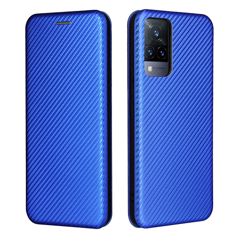 Coque Portefeuille Livre Cuir Etui Clapet L01Z pour Vivo V21s 5G Bleu