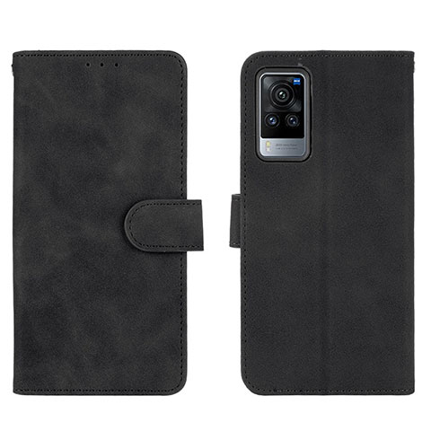 Coque Portefeuille Livre Cuir Etui Clapet L01Z pour Vivo X60 Pro 5G Noir