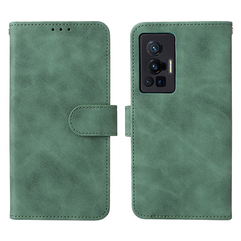 Coque Portefeuille Livre Cuir Etui Clapet L01Z pour Vivo X70 Pro 5G Vert