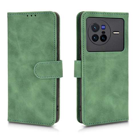 Coque Portefeuille Livre Cuir Etui Clapet L01Z pour Vivo X80 5G Vert