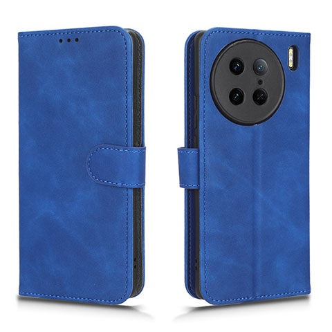 Coque Portefeuille Livre Cuir Etui Clapet L01Z pour Vivo X90 Pro 5G Bleu