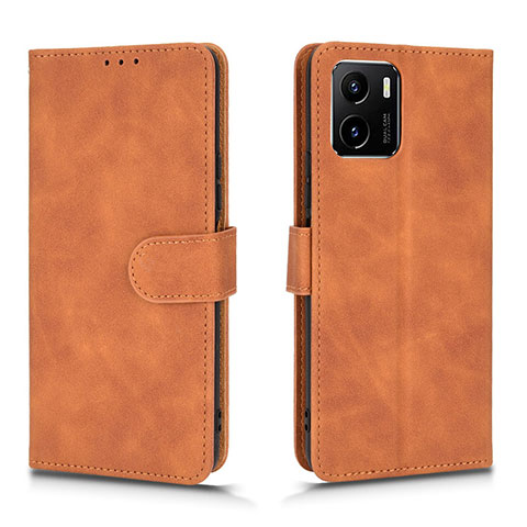 Coque Portefeuille Livre Cuir Etui Clapet L01Z pour Vivo Y01A Marron