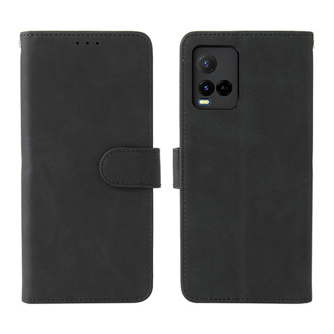 Coque Portefeuille Livre Cuir Etui Clapet L01Z pour Vivo Y21 Noir