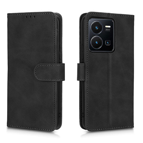 Coque Portefeuille Livre Cuir Etui Clapet L01Z pour Vivo Y35 4G Noir