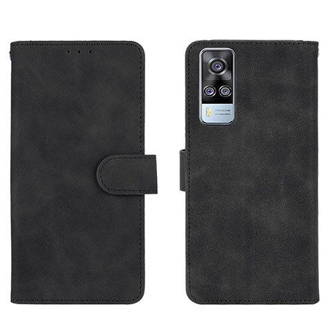 Coque Portefeuille Livre Cuir Etui Clapet L01Z pour Vivo Y51 (2021) Noir