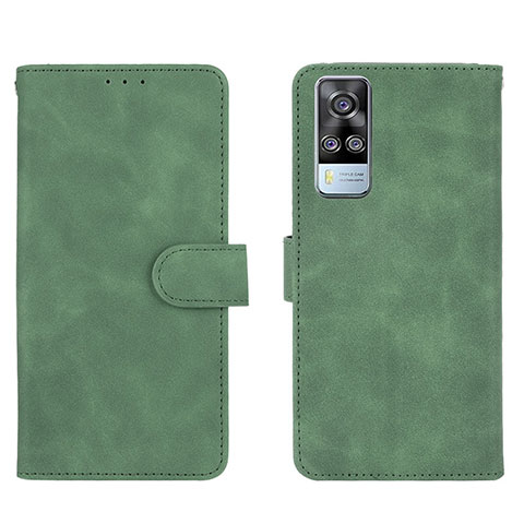 Coque Portefeuille Livre Cuir Etui Clapet L01Z pour Vivo Y53s 4G Vert