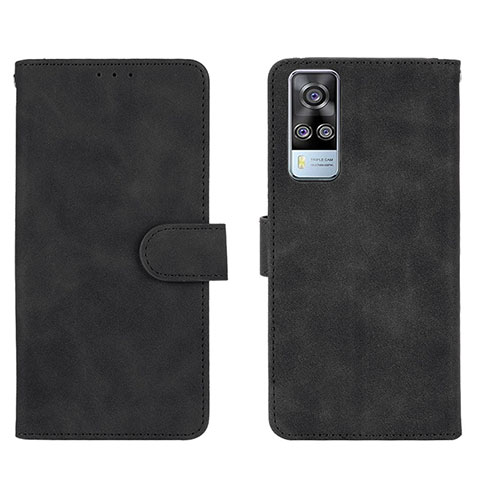 Coque Portefeuille Livre Cuir Etui Clapet L01Z pour Vivo Y53s NFC Noir