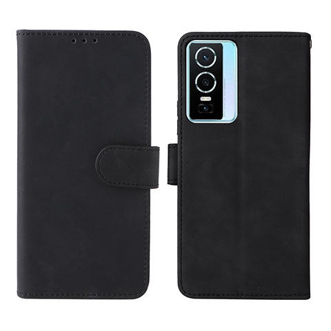 Coque Portefeuille Livre Cuir Etui Clapet L01Z pour Vivo Y76 5G Noir