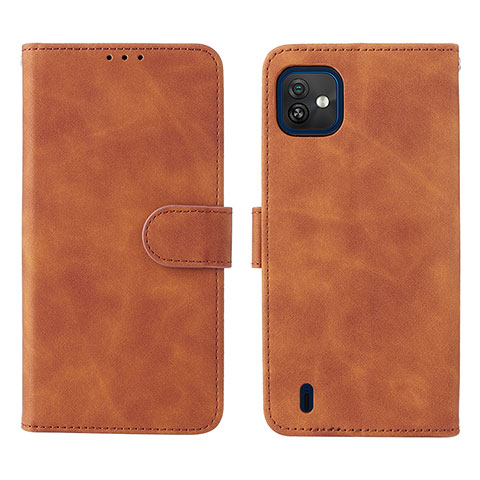 Coque Portefeuille Livre Cuir Etui Clapet L01Z pour Wiko Y82 Marron